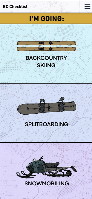 backcountry checklist screenshot